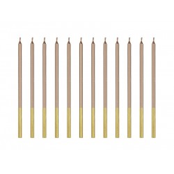 Pd Lumanari Tort Plain Birthday Candles, Rose Gold, 14cm 12/set Scd-4-019r