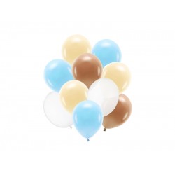 Pd Baloane Latex Balloons Set, 27-30cm, Pastel Sky Blue, Light Peach-clear, Mix 10/set Zbl1
