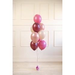 Pd Baloane Latex Balloons Set, 27-30cm, Metallic Rose Gold, Pastel Prune-pink, Mix 10/set Zbl2