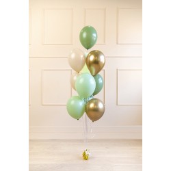 Pd Baloane Latex Balloons Set, 27-30cm, Pistachio, Pastel Rosemary Green, Gold Mix 10/set Zbl4