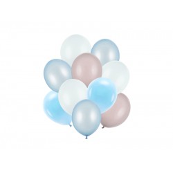 Pd Baloane Latex Balloons Set, 27-30cm, Sky Blue, Pastel Warm Gray-blue, Mix 10/set Zbl5