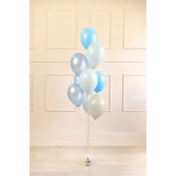 Pd Baloane Latex Balloons Set, 27-30cm, Sky Blue, Pastel Warm Gray-blue, Mix 10/set Zbl5