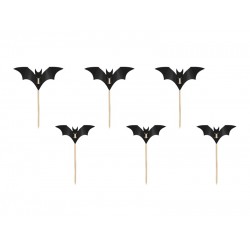 Pd Decoratiuni Pentru Tort Bat, Black 3.6-4.7cm 6/set Kpm37