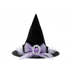 Pd Palarie Vrajitoare Cu Fundita Witch Hat, 29cm, Black Cwh3