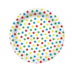 Paw Farfurii Carton Eco Stars Colorful, 18cm, 10/set Ppd1000200