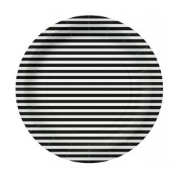 Paw Farfurii Carton Eco Round, Stripes Black, 23cm, 10/set Ppl1001818