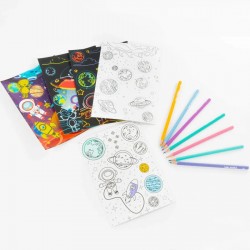 De Carte De Colorat Scratch Art Book 5 Coli + Stickere Cosmos Glow In The Dark Kidea Scwkkka