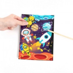 De Carte De Colorat Scratch Art Book 5 Coli + Stickere Cosmos Glow In The Dark Kidea Scwkkka