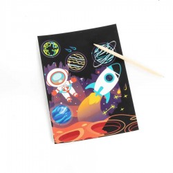 De Carte De Colorat Scratch Art Book 5 Coli + Stickere Cosmos Glow In The Dark Kidea Scwkkka