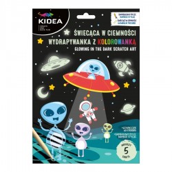 De Carte De Colorat Scratch Art Book 5 Coli + Stickere Cosmos Glow In The Dark Kidea Scwkkka