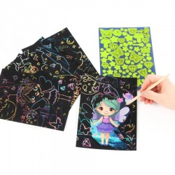 De Carte De Colorat Scratch Art Book 5 Coli + Stickere Magic Glow In The Dark Kidea Scwkmka