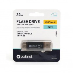 Tec Flash Usb 3.0 + Type C Plattinet 2in1 32gb Pmfc32b