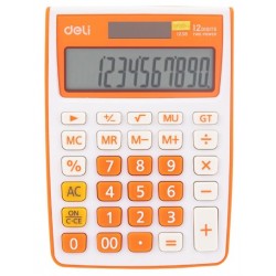 Lec Calculator Birou Deli 12 Dig Alb-portocaliu Dle1238o