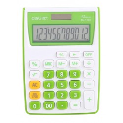 Lec Calculator Buzunar Deli 12 Dig Alb-verde Dle1122g