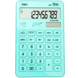 Lec Calculator Birou Deli 12 Dig Bleu Pastel Dlem01531