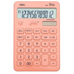 Lec Calculator Birou Deli 12 Dig Roz Pastel Dlem01541
