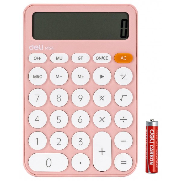 Lec Calculator Birou Plastic Deli 12dig Roz Dlem124p+++