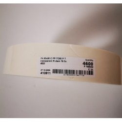 Rom Etichete Sigilare Transparente Adeziv Permanent, 30*30 Mm, 4600 Etichete/ Rola 410911