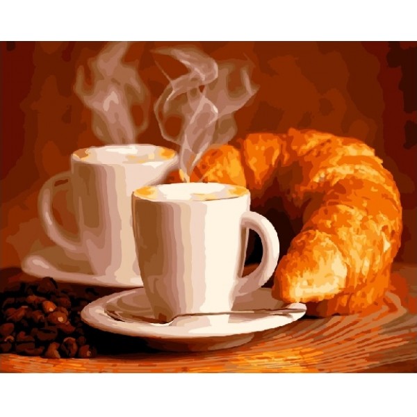 Pr Set Pictura Pe Numere Gx5740 Coffee And Croissant