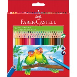 Lec Creioane Colorate Faber-castell Eco Triunghiulare Cu Ascutitoare 48/set Fc120548
