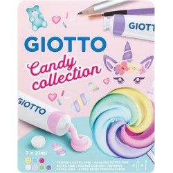 Fil Tempera Giotto 7/set, Culori Pastel 7*21ml Candy Collection 302100
