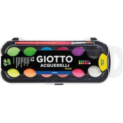 Fil Acuarele Giotto 12/set + Pensula, Culori Fluo, Candy Collection 351400