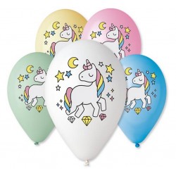 God Baloane Premium Balloons, 30cm, Unicorn-magic Night, Multicolour Print 5/set Gs110/p661