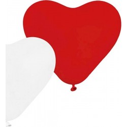 God Baloane Balloon Premium 5 Hearts, 25cm, Red And White, 5/set Cr/45-01/5