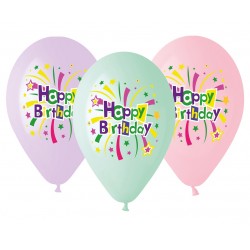 God Baloane Premium Helium Balloons, Happy Birthday, 33cm, 5/set Gs120/751