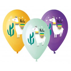 God Baloane Premium Hellium Balloons, Lama, 33cm, 5/set Gs120/788