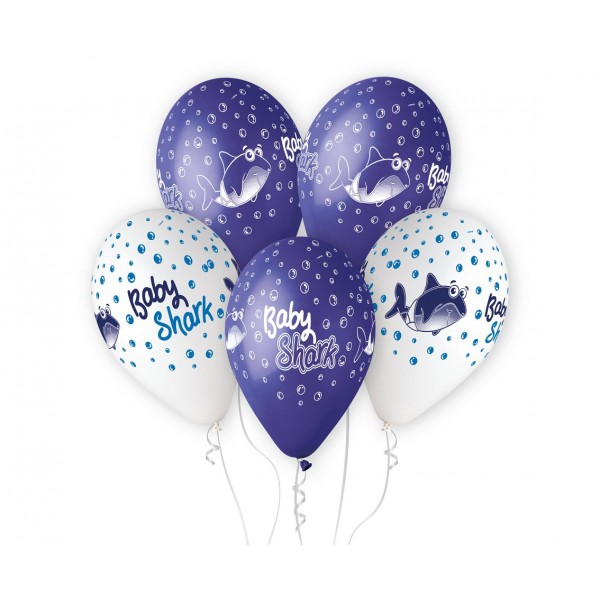 God Baloane Premium Hellium Balloons, Baby Shark, 33cm, 5/set Gs120/10267