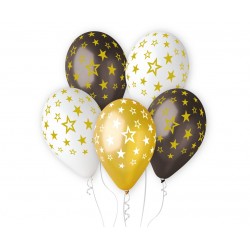 God Baloane Premium Helium Ballons, Stars Gold, 33cm, 6/set Gms120/778zn