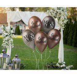 God Baloane Premium Helium Balloons, Just Married Mr&mrs, 33cm, 5/set Gbs120/7589