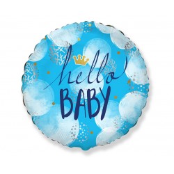 God Balon Folie Aluminiu Hello Baby Boy, 46cm, Blue B401612