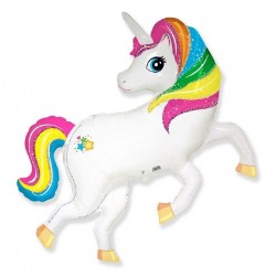 God Balon Folie Aluminiu Rainbow Unicorn, 36cm, Rainbow-white 902780