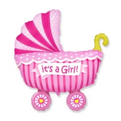 God Balon Folie Aluminiu Stroller For A Girl, 36cm, Pink 902741