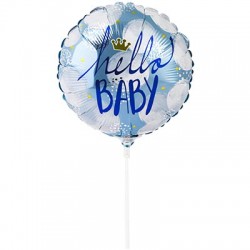 God Balon Folie Aluminiu Hello Baby, 36cm, Blue 402612