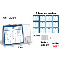 Calendar Birou Ipb 2024 Triptic Albastru Pb24c-18-2