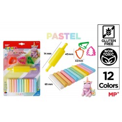 Plastilina Ipb 12 Culori Pastel + 4 Instrumente Modelaj, Gluten Free Py050