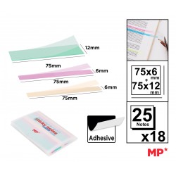 Post It Adeziv Translucid Ipb 75*6-75*12mm Culori Pastel Pn351-03