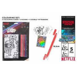 Set De Colorat Ipb Stranger Things Cu Stickere Si 5 Carioci Cu Doua Capete Nfst013-01