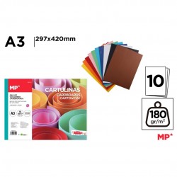 Carton Color Ipb A3 180gr 10/set Culori Asortate Pn211-a3