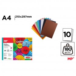 Carton Color Ipb A4 180gr 10/set Culori Asortate Pn211-a4