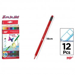 Creioane Colorate Ipb Triunghiulare Cu Radiera 12/set Pp823