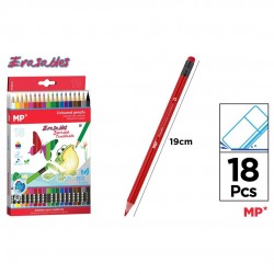 Creioane Colorate Ipb Triunghiulare Cu Radiera 18/set Pp824