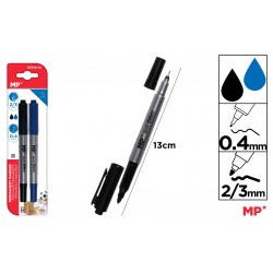 Marker Permanent Ipb 2 Capete 2/set 0.4mm - 2/3mm Negru Si Albastru Pe512-01