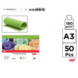 Carton Color Ipb A3 180gr 50/set Verde Fistic Pn429a3-17
