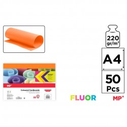 Carton Color Ipb A4 220gr 50/set Portocaliu Neon Pn484-50