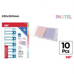 Separatoare Index Plastic Ipb A4, 1-10, 10 Culori/set Pastel Pc119p