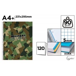 Caiet A4+ Ipb 120f Spira Coperta Carton - Military Guard, Patratele Pb147-09